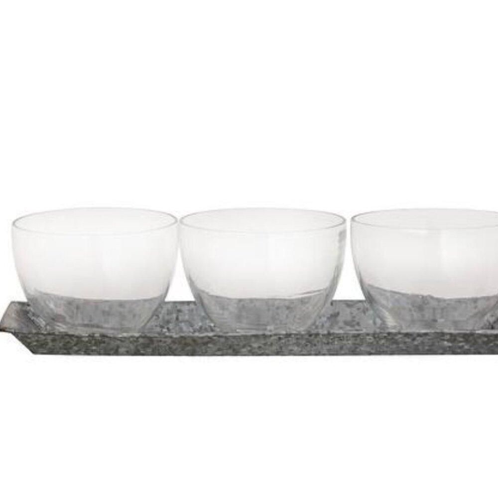 Elk Home Farmhouse Galvanized Glass 13.75 Inch Wide Server